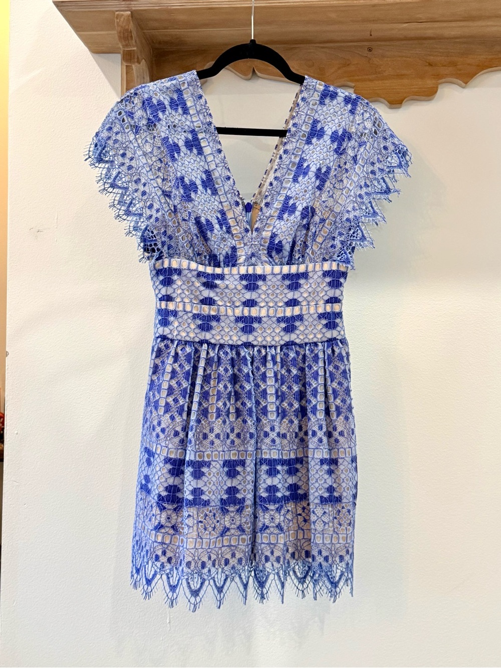 BCBG MaxAzria - Blue Lace Cocktail Dress